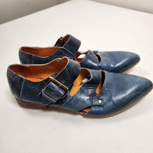 Ethem Bueno Premium Loafer Blue Size 37 Italian Leather Designer Pointed Toe